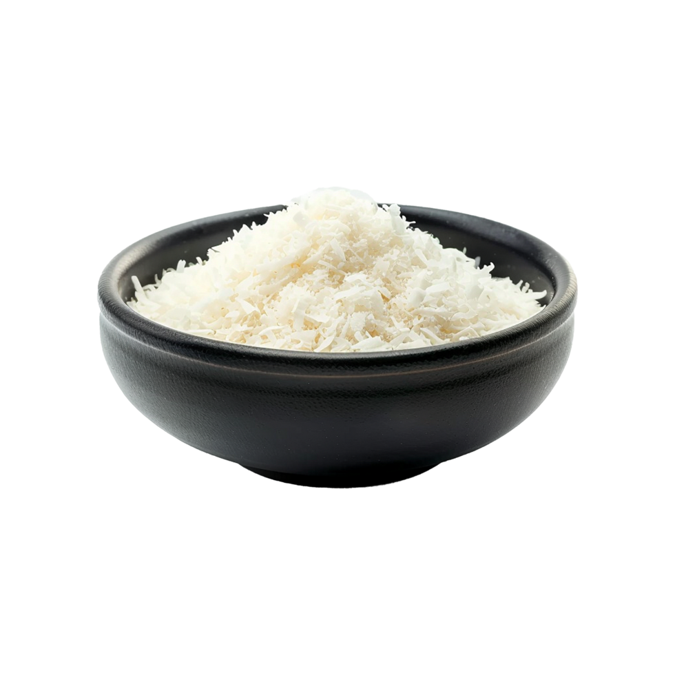 Coconut flakes powder in bowl png
