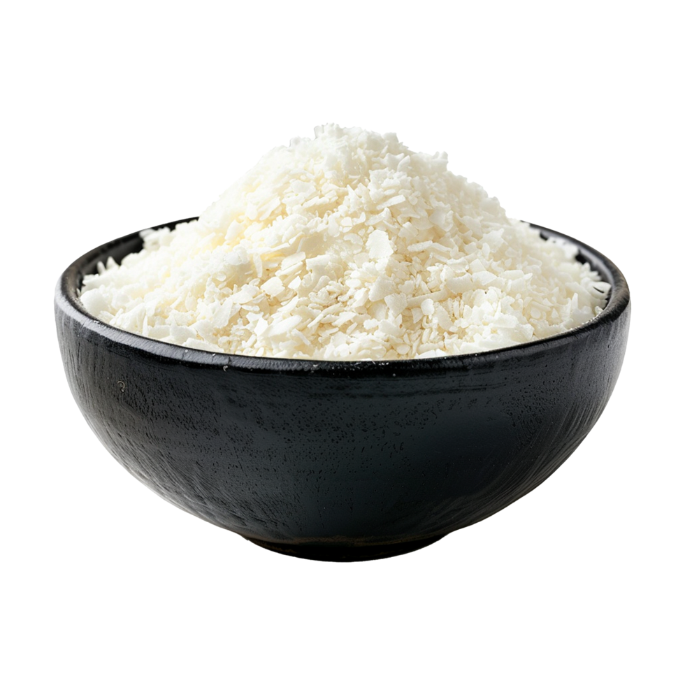 Coconut flakes powder in bowl png