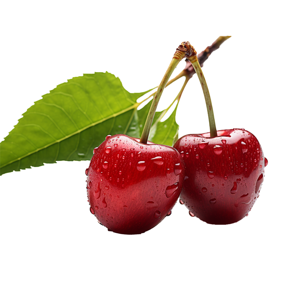 Fresh Cherry isolated on transparent background png