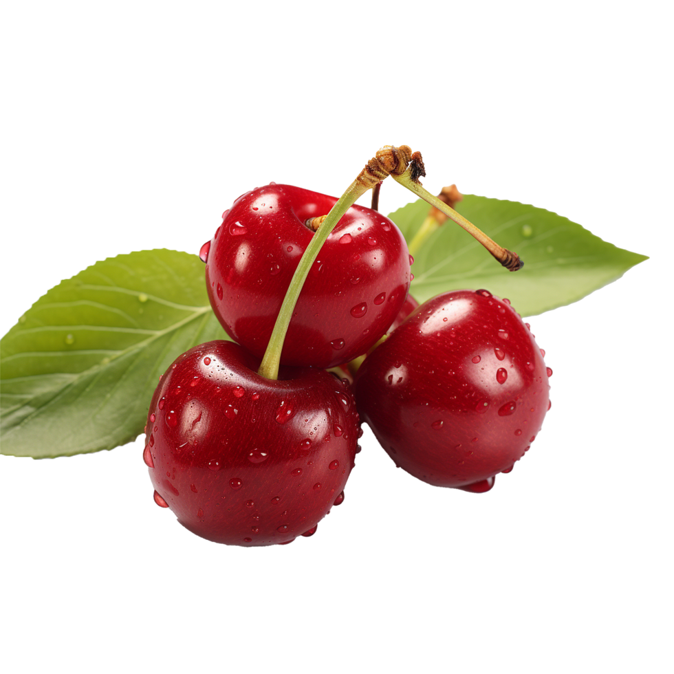 Fresh Cherry isolated on transparent background png