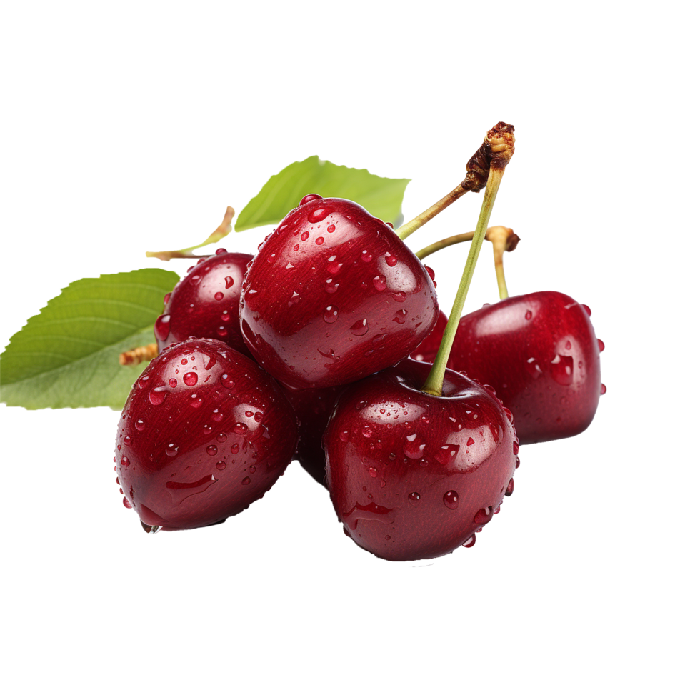 Fresh Cherry isolated on transparent background png