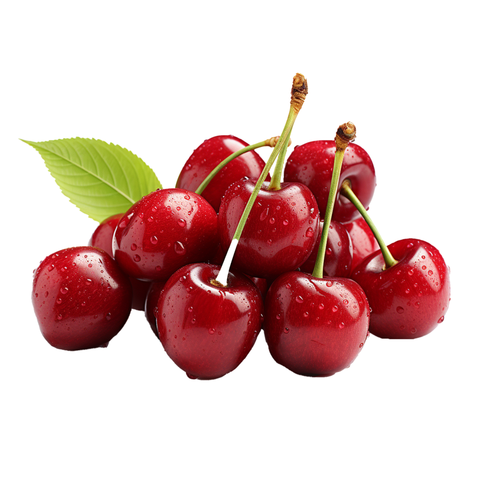 Fresh Cherry isolated on transparent background png
