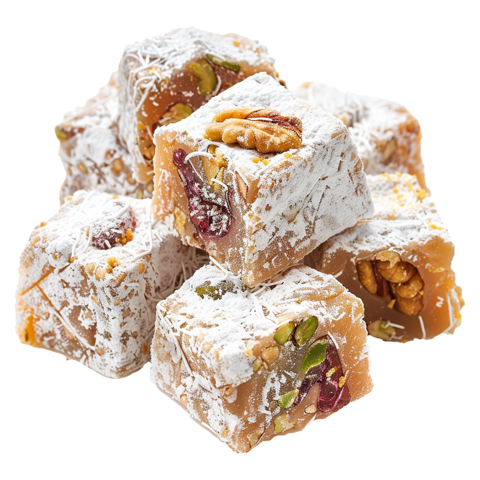 Eastern sweets turkish delight locum with nuts png