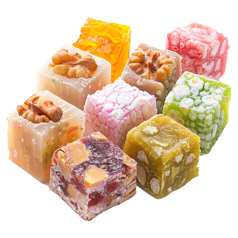 Eastern sweets turkish delight locum with nuts png
