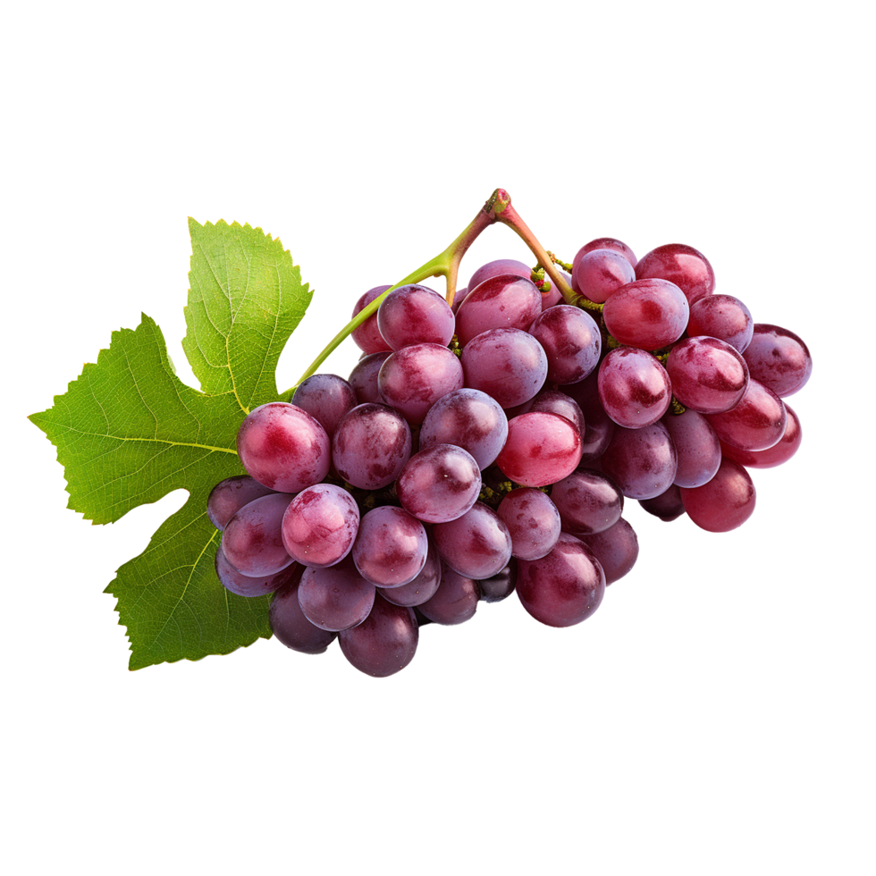 A bunch of grapes with leaves png