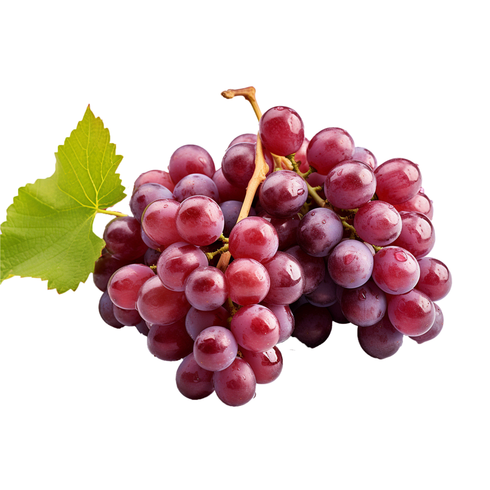 A bunch of grapes with leaves png