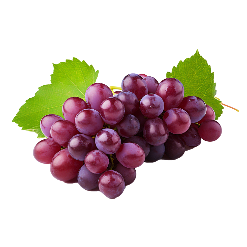 A bunch of grapes with leaves png