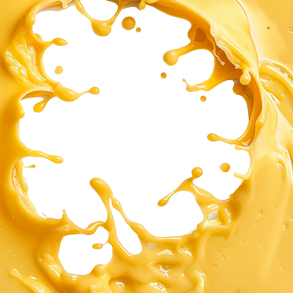 Melted cheese frame isolated on transparent background png