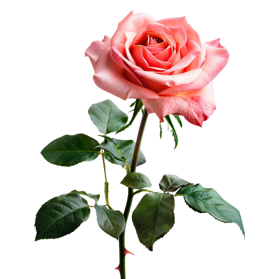 Fresh pink rose isolated on transparent background png