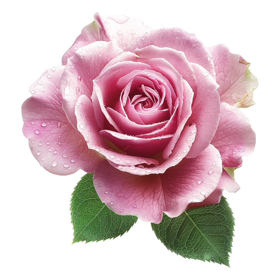 Fresh pink rose isolated on transparent background png
