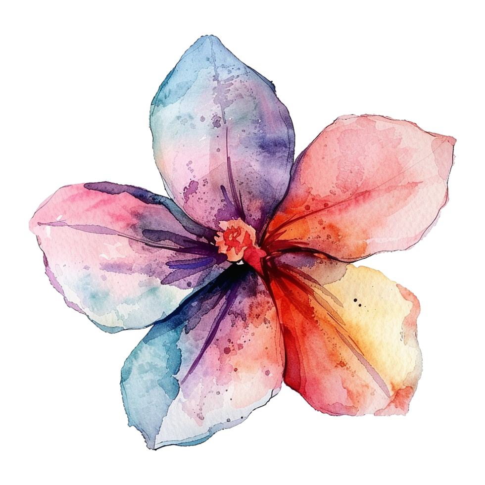 Watercolor flower isolated on transparent background png