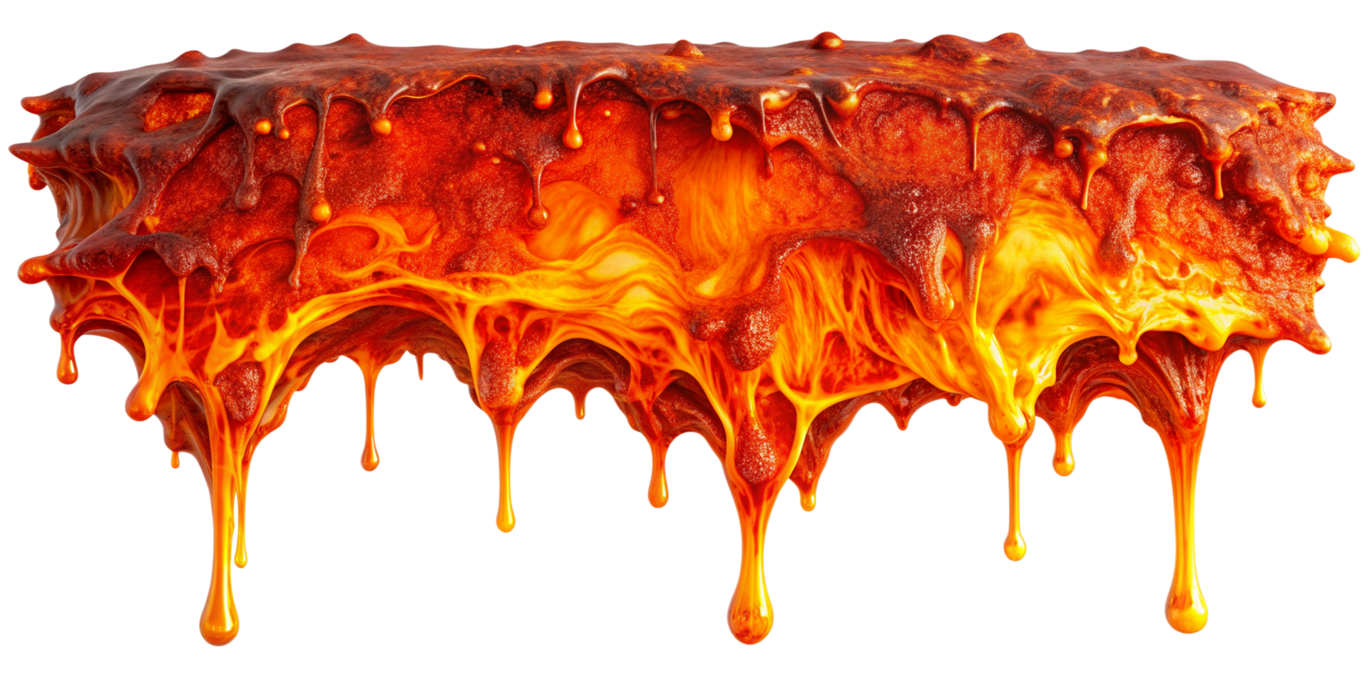 Hot molten Lava melt dropping isolated on background png