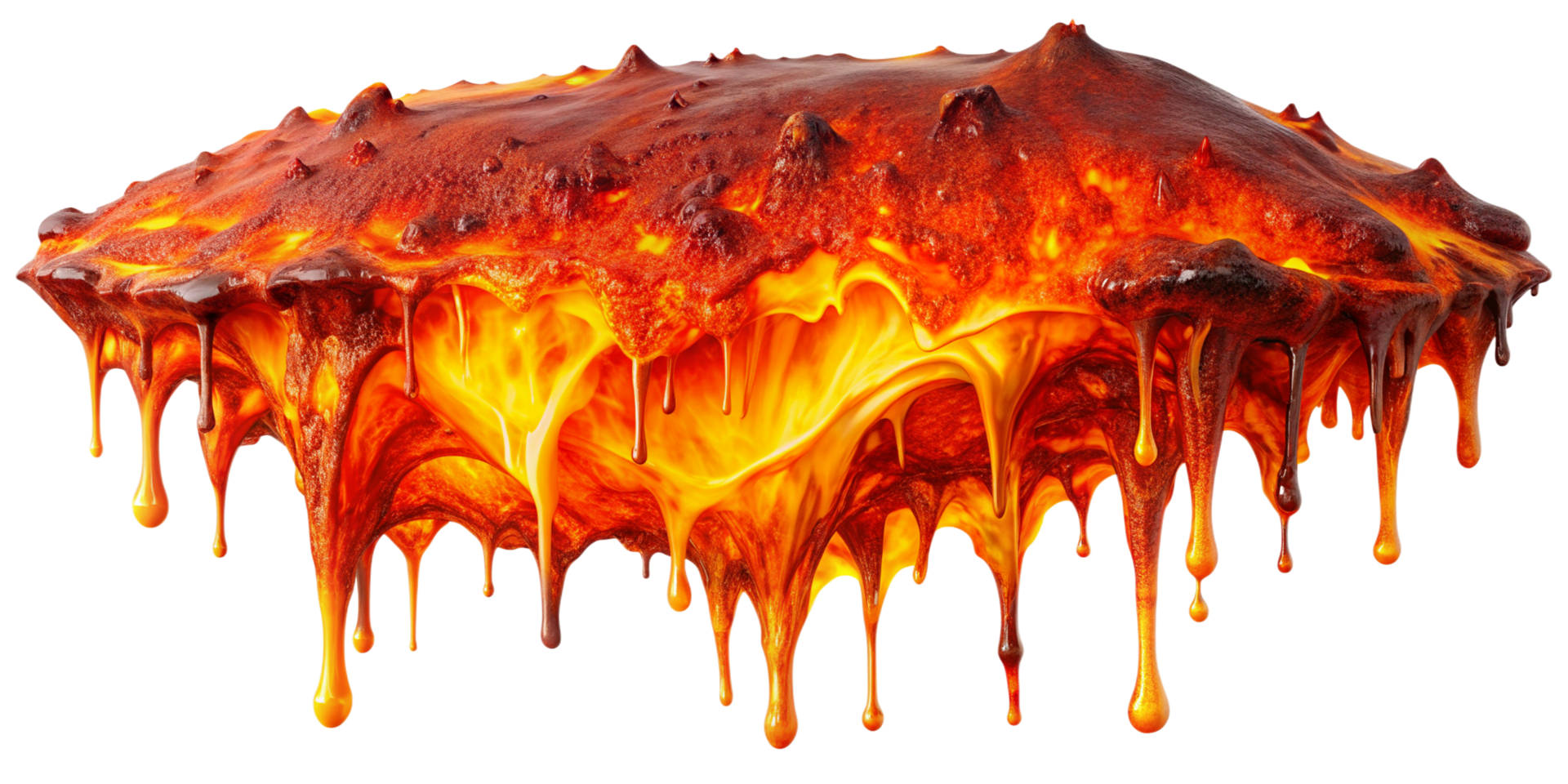 Hot molten Lava melt dropping isolated on background png