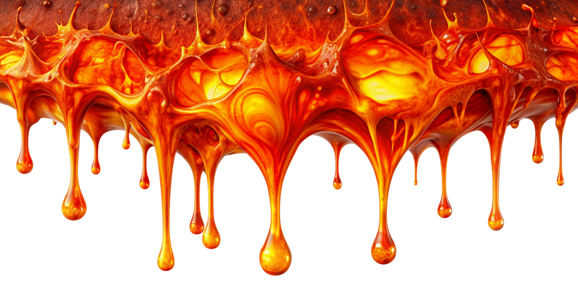 Hot molten Lava melt dropping isolated on background png