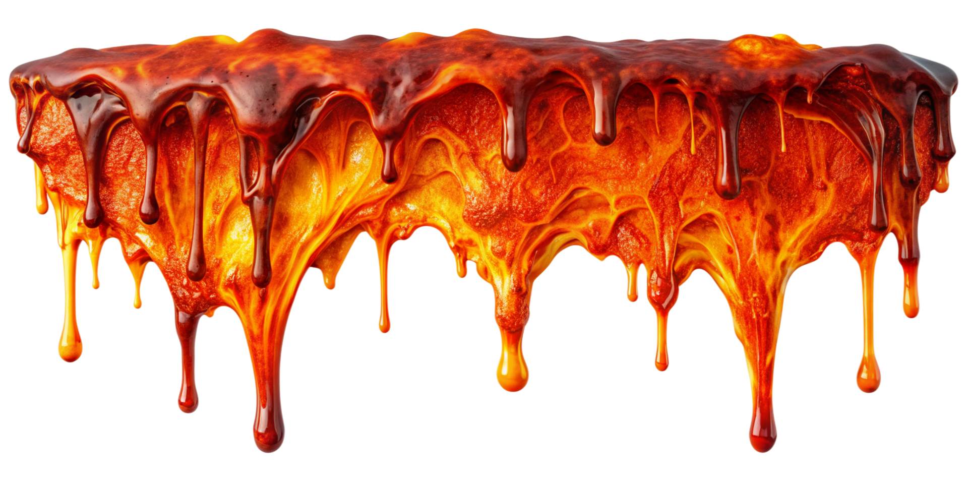 Hot molten Lava melt dropping isolated on background png