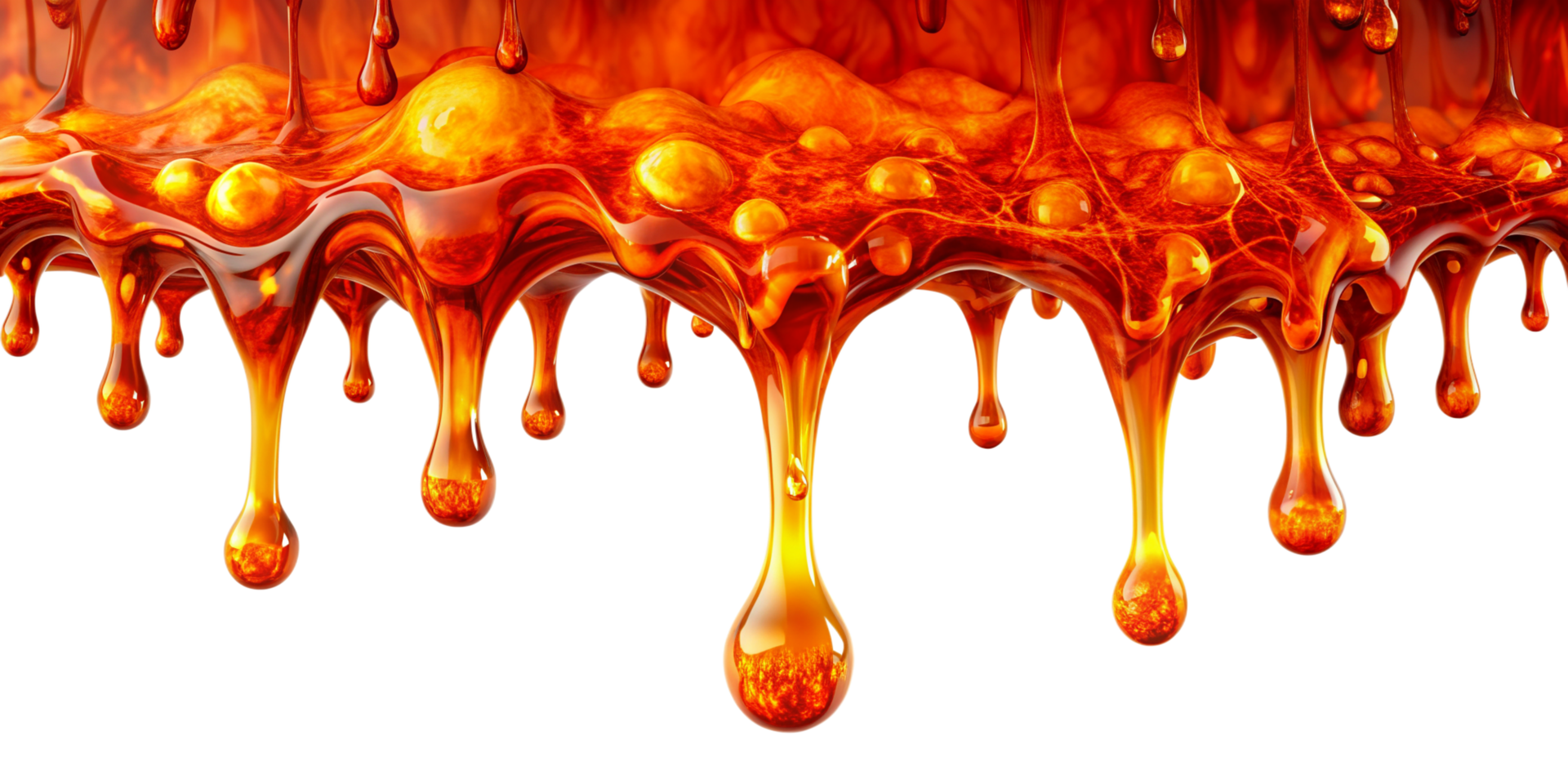 Hot molten Lava melt dropping isolated on background png