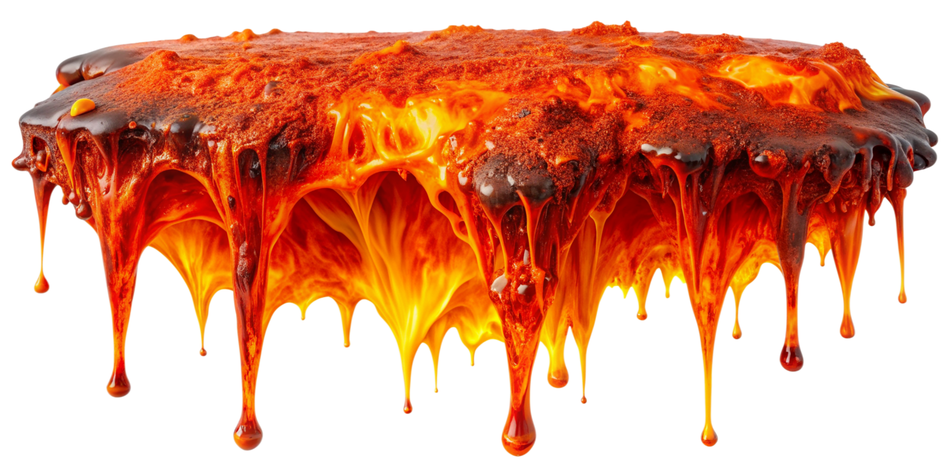 Hot molten Lava melt dropping isolated on background png