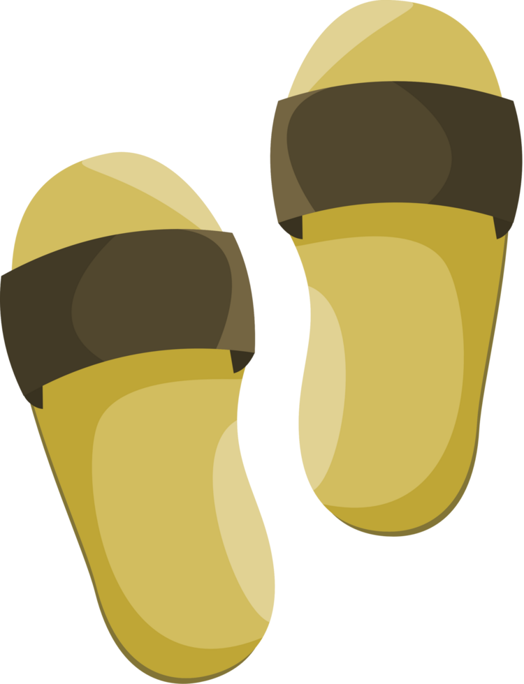 Sandal flat illustration. Slippers clipart design. png