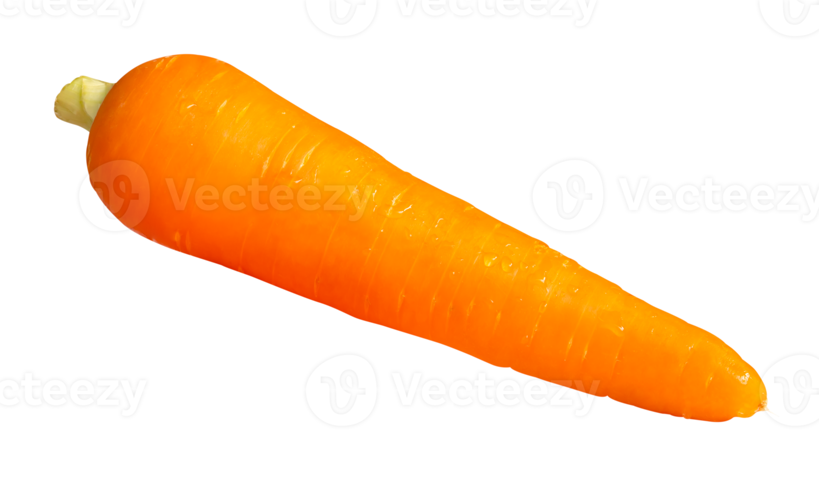 Top view of single orange carrot isolated with clipping path in file format png