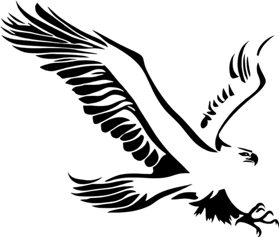 Black Eagle Stencil, Majestic Silhouette Art Design. AI-generated. png