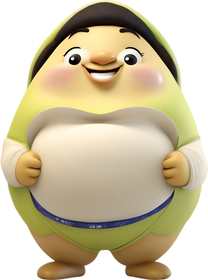Adorable cartoon pear smiles cheerfully, inviting warmth and happiness. AI-generated. png