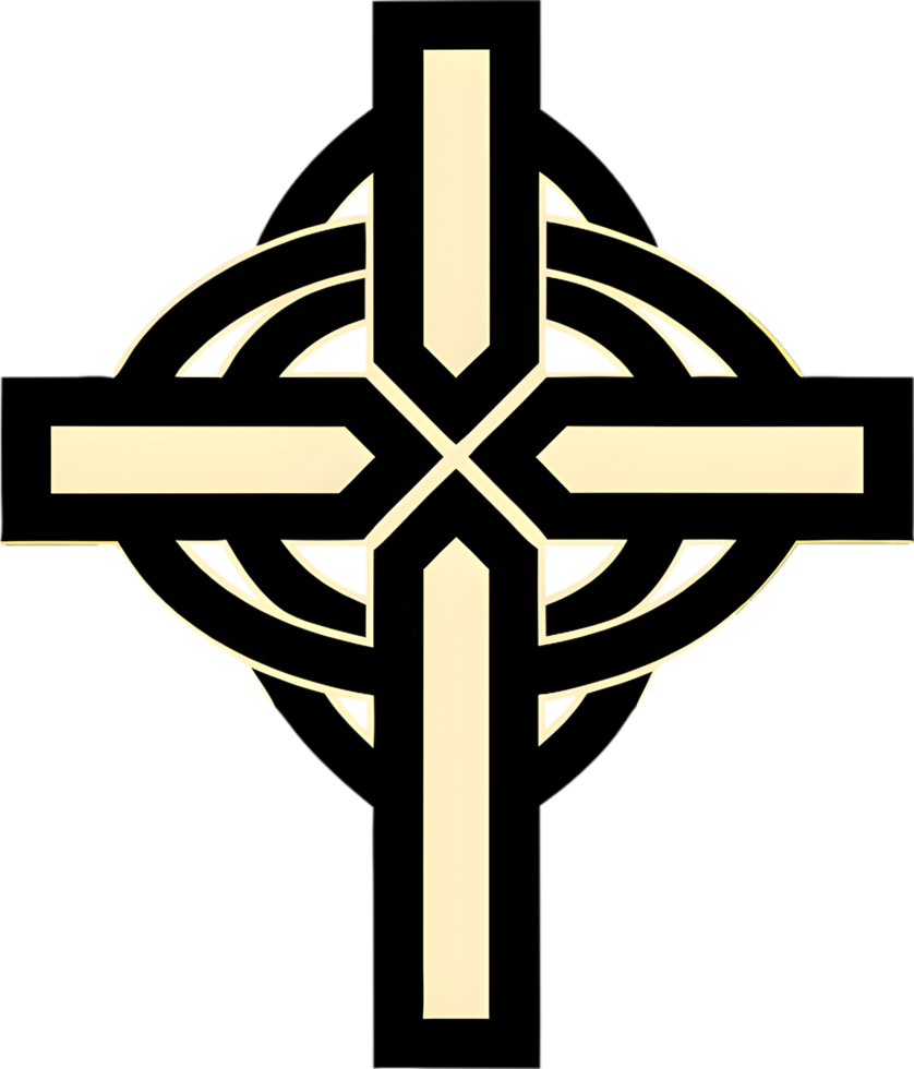 Intricate Celtic Cross Design, Traditional Irish Christian Art for Digital Use. AI-generated. png