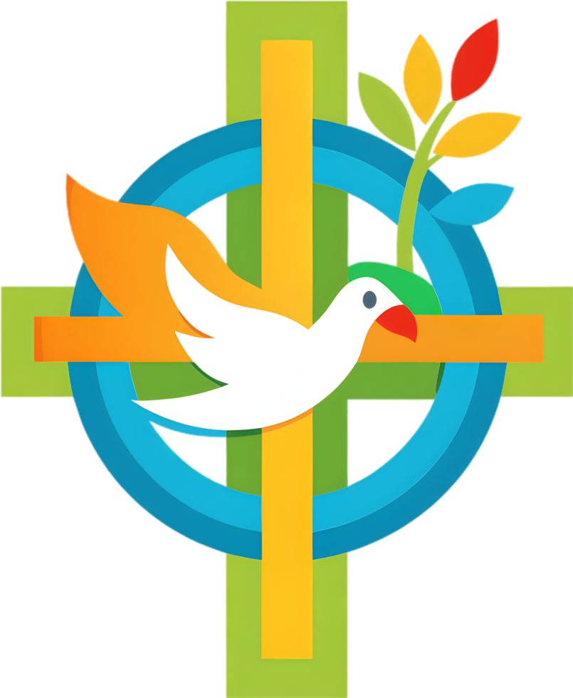 Colorful Christian Cross Clipart, Inspiring Faith Through Vivid Imagery. AI-generated. png