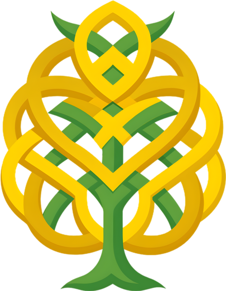 Colorful Yggdrasil Clipart, Ancient Norse World Tree in Vivid Hues. AI-generated. png