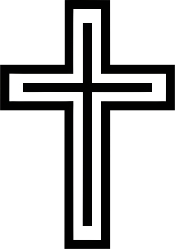 Minimalist Christian Cross Clipart, A Timeless Symbol of Faith and Spirituality. AI-generated. png