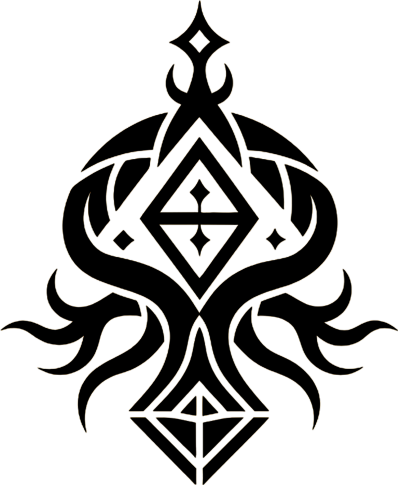 Mythical Black Yggdrasil Tree Stencil, Ancient Norse Symbol of Cosmic Connection. AI-generated. png
