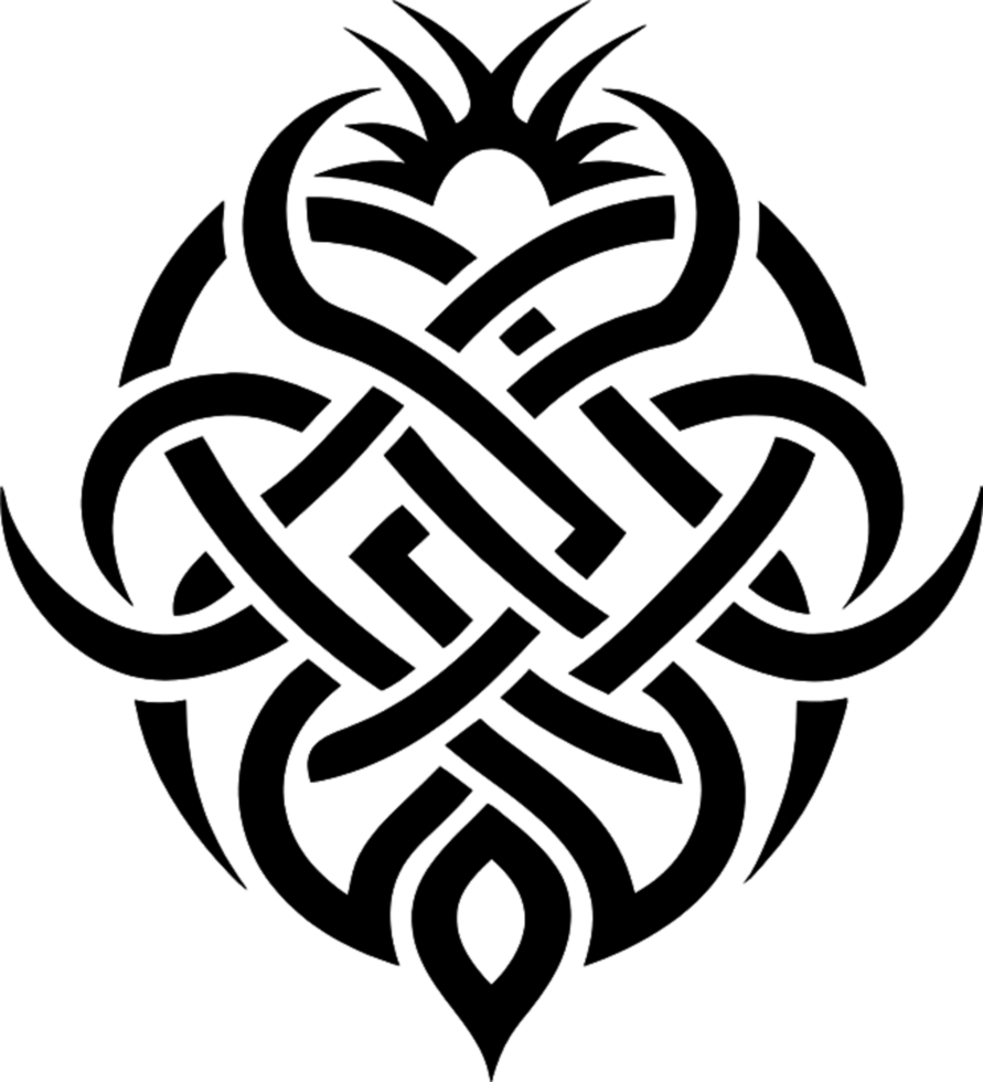 Mythical Black Yggdrasil Tree Stencil, Ancient Norse Symbol of Cosmic Connection. AI-generated. png