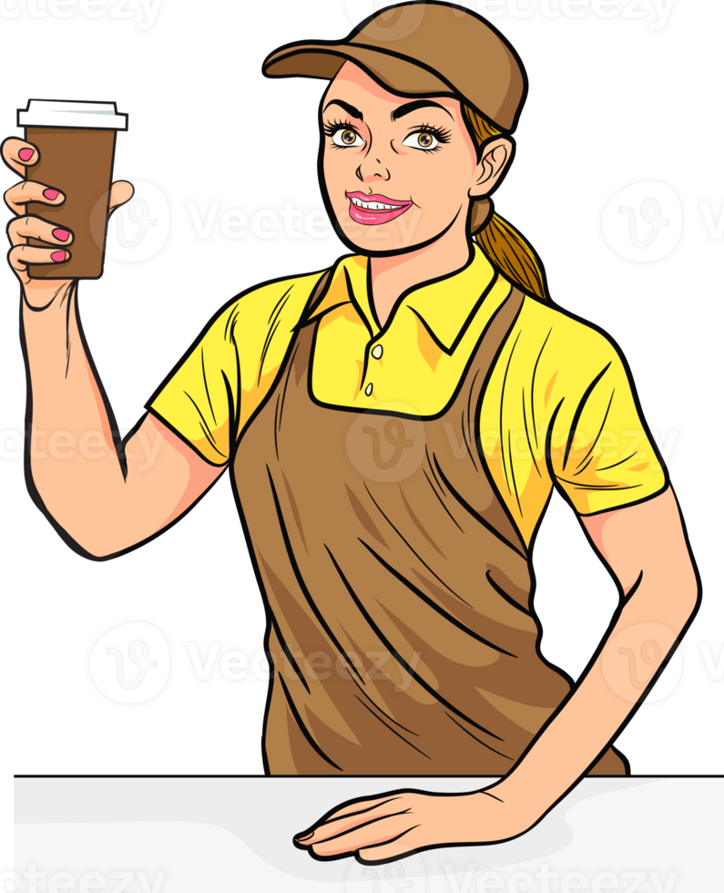 pop art comics cartoon expression character with cup of coffee,beverage png