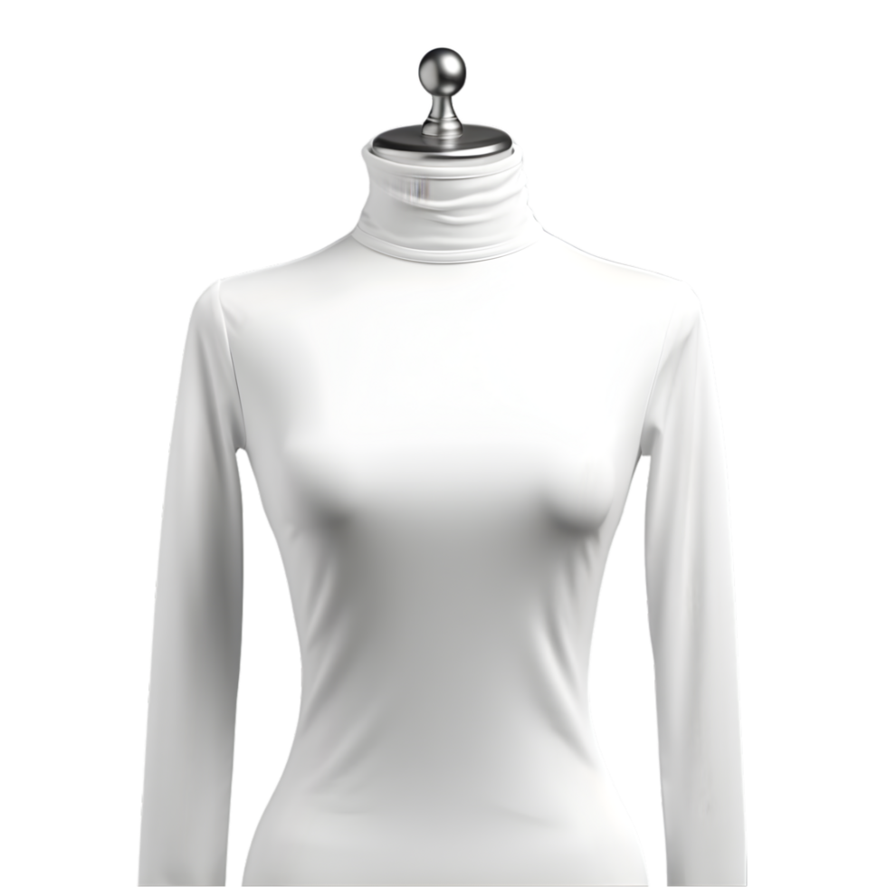 Female blank white t-shirt on mannequin on transparent background png