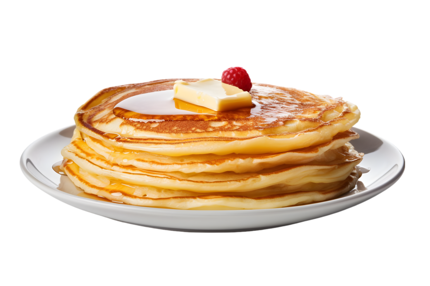Stack of pancakes with honey on transparent background png
