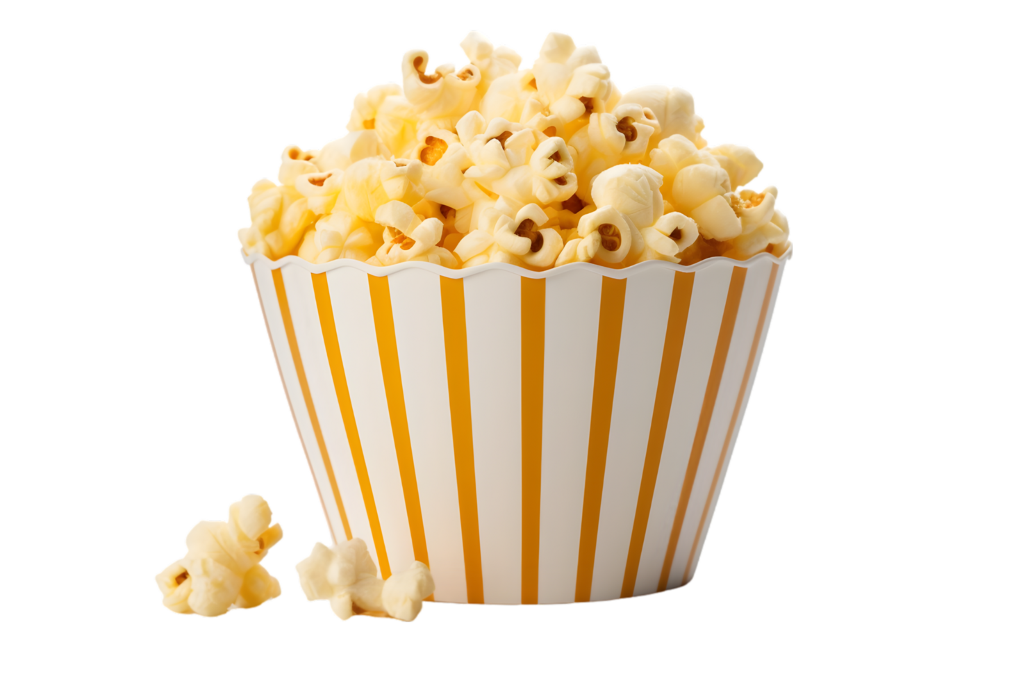 Popcorn in striped box on transparent background png
