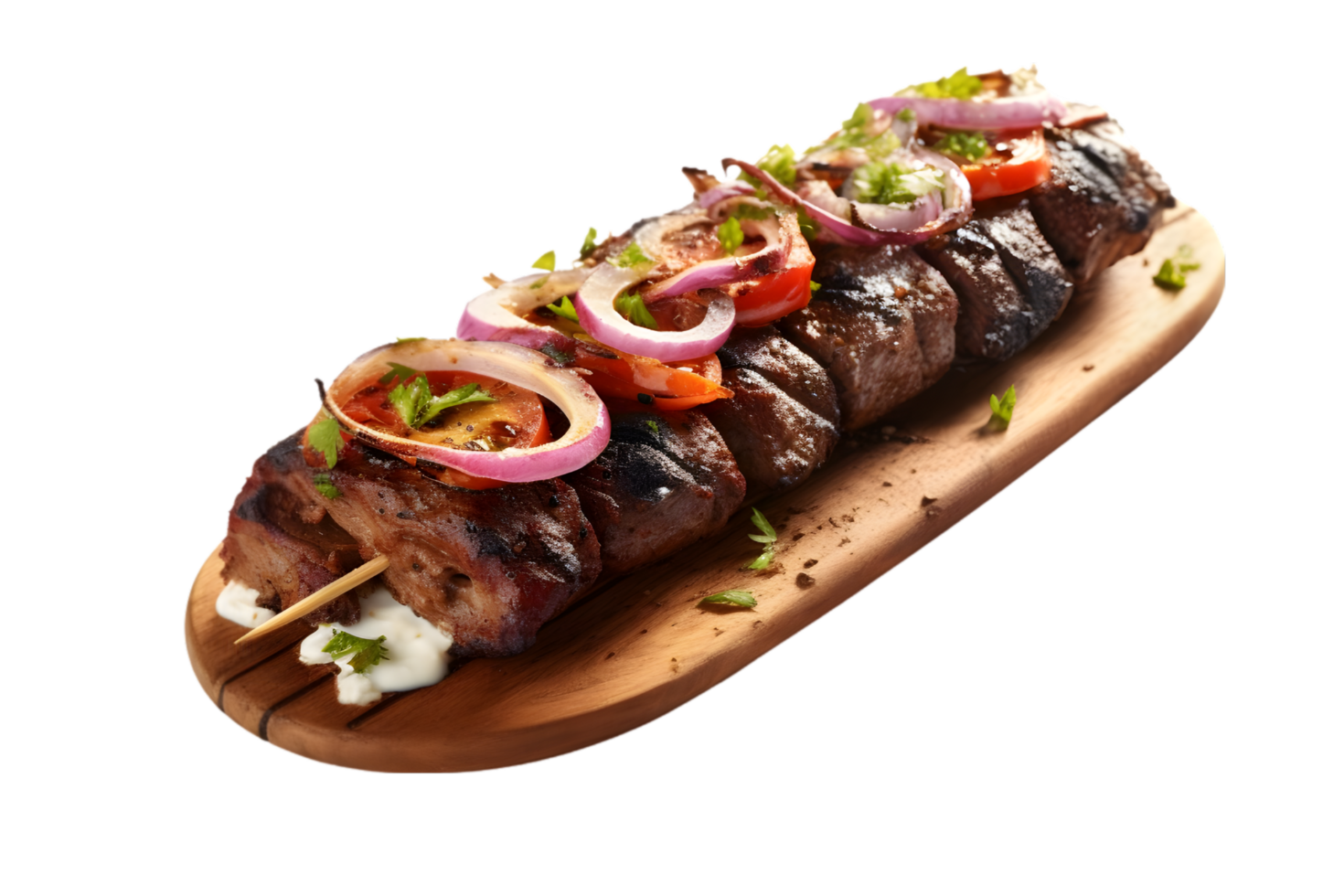 Hot dog with grilled meat and vegetables on transparent background png