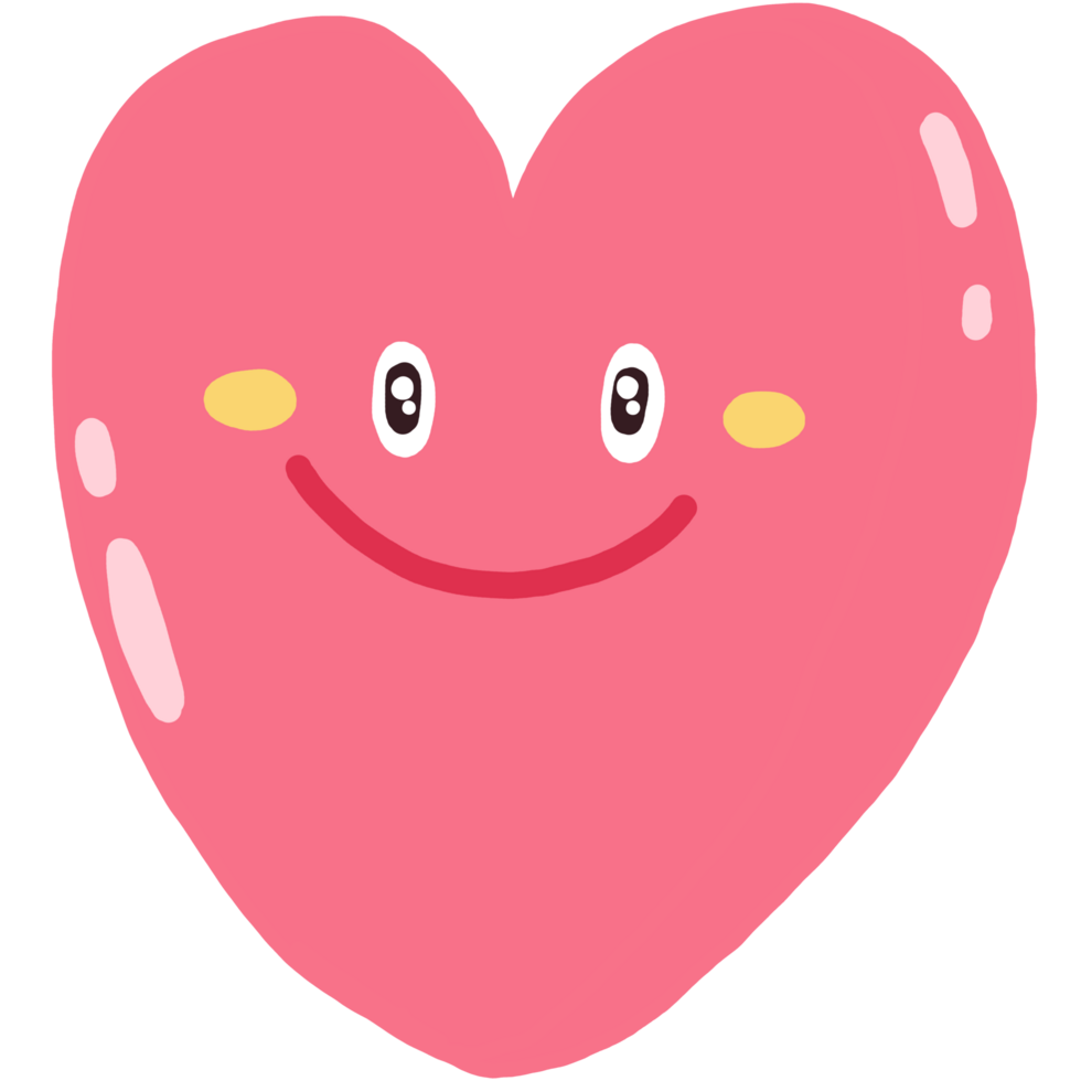 pink heart cartoon character png