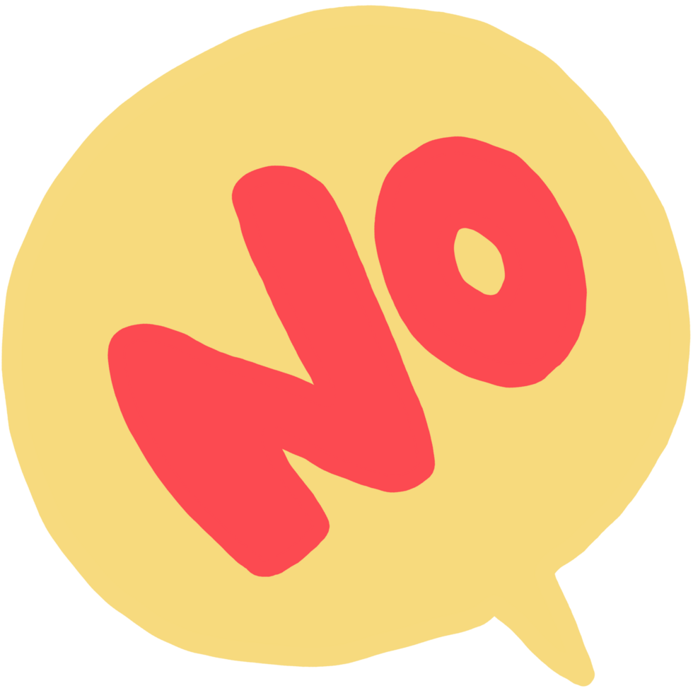 No in yellow bubble png