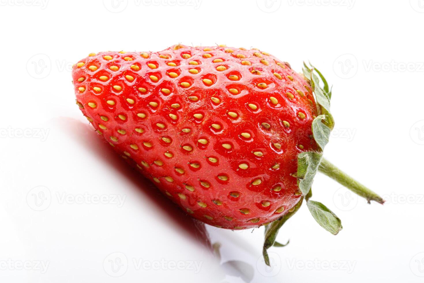 beautiful and ripe red strawberries on a white background photo