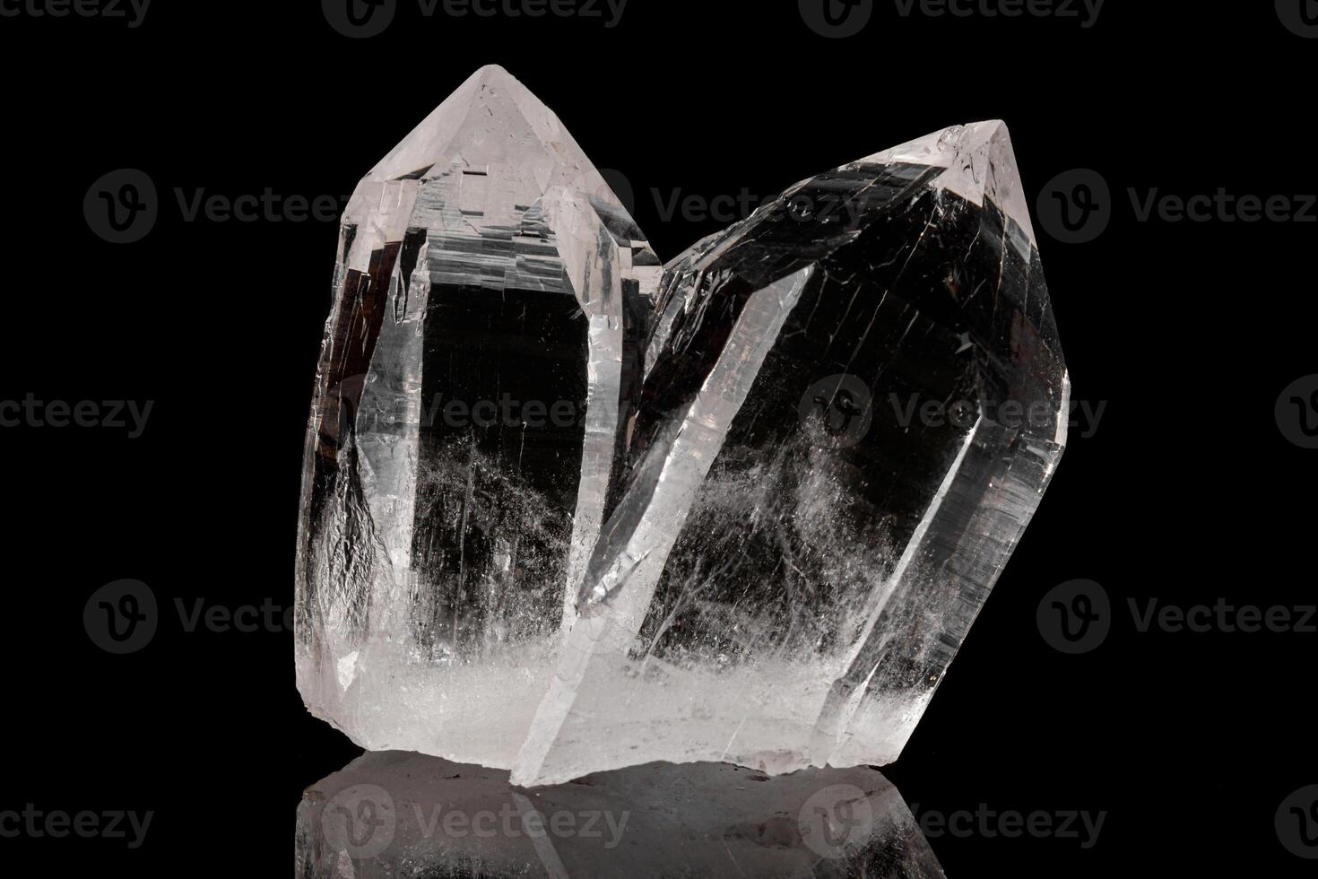 Macro mineral stone rhinestone, rock crystal on a black background photo