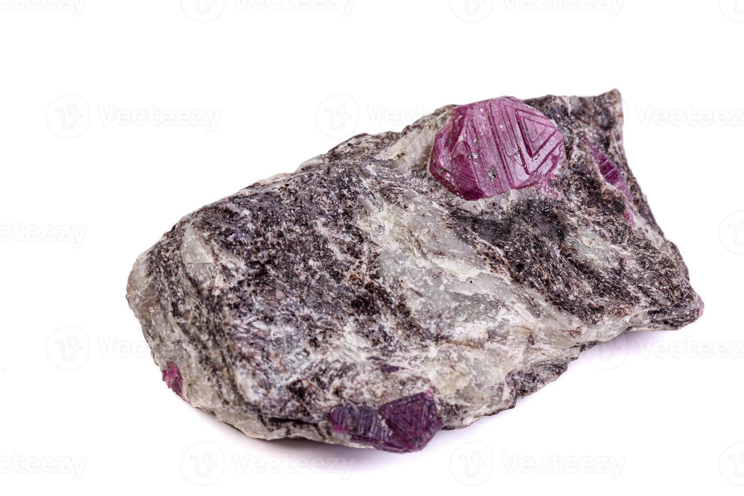 macro mineral stone ruby on a white background photo
