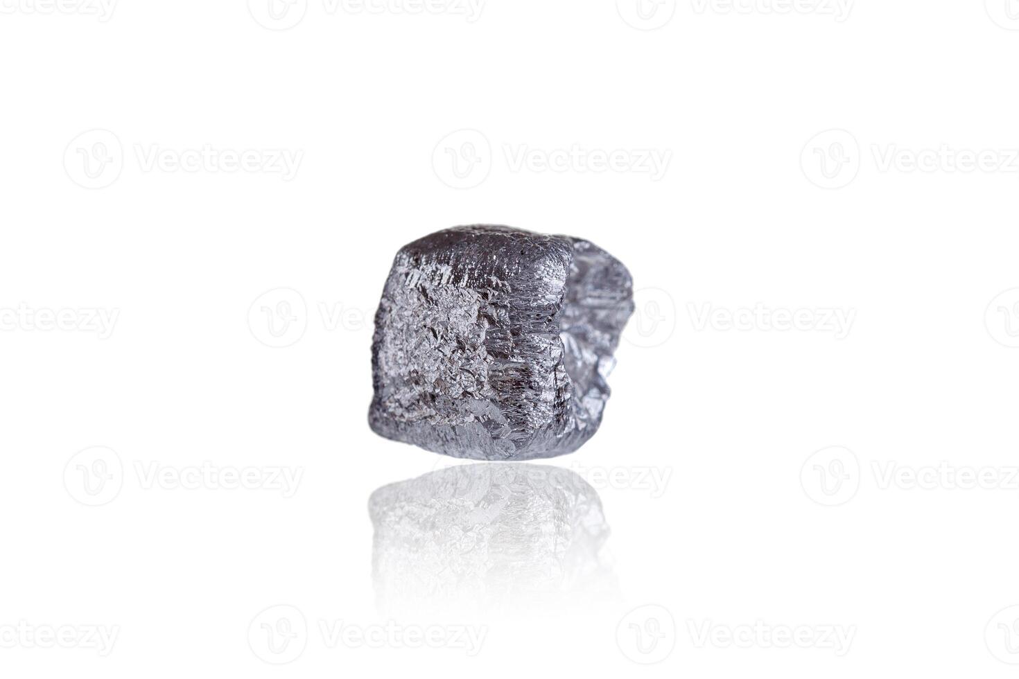 Macro mineral stone not polished diamond, on a white background, isolated on a transparent background photo
