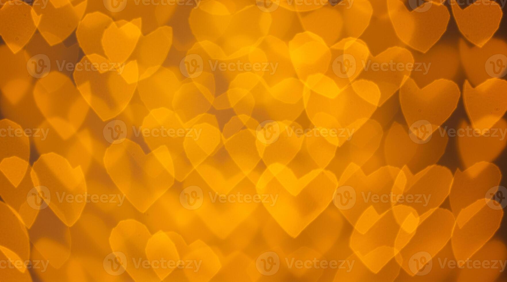 beautiful hearts made of lights on a blurred background photo
