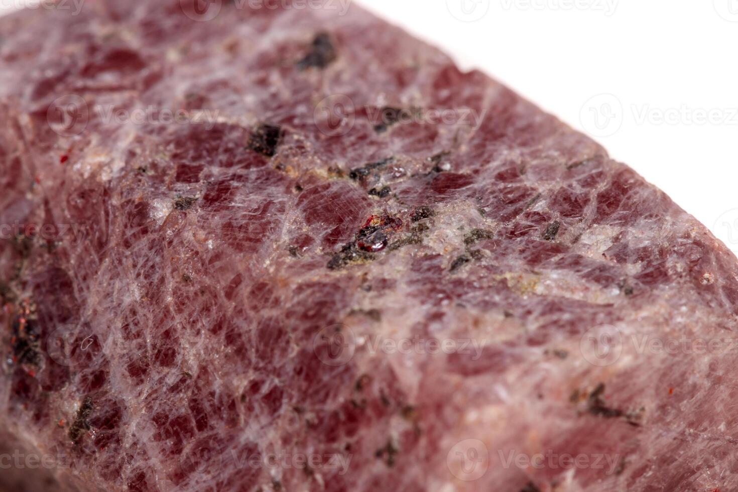 Macro mineral stone Ruby in the breed a white background photo