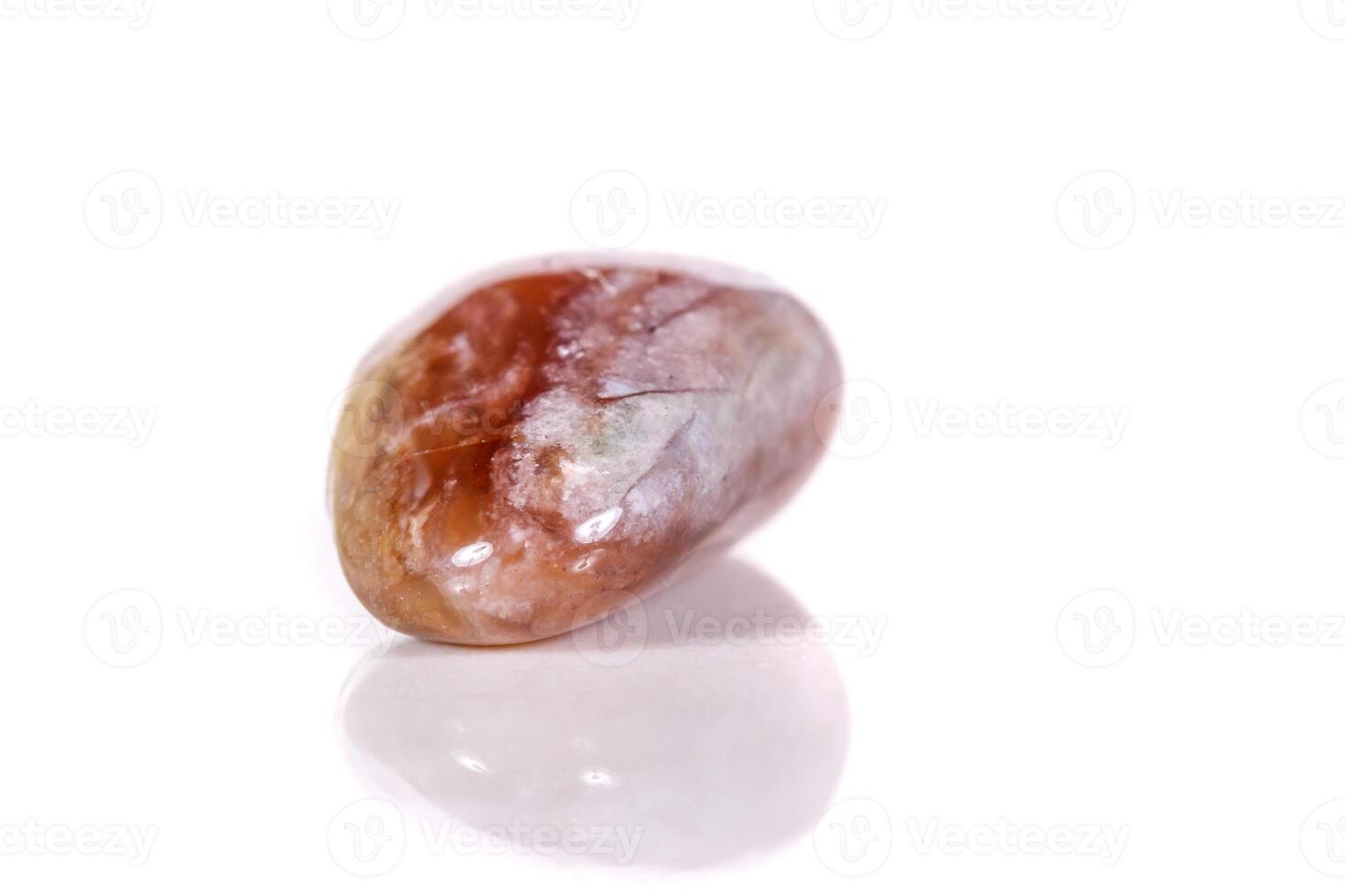 Macro mineral stone jasper on a white background photo