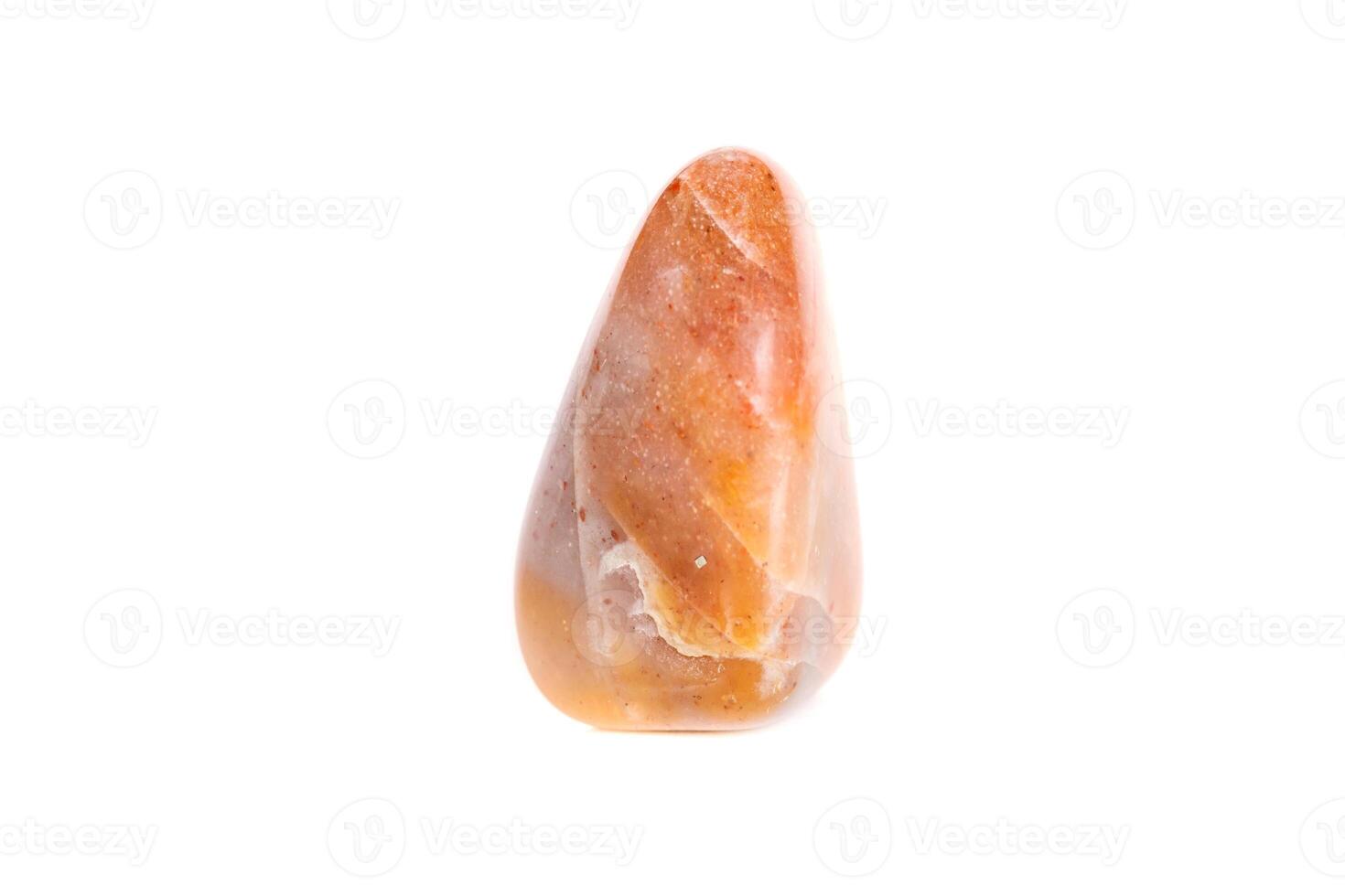 Macro mineral stone Carnelian on white background photo