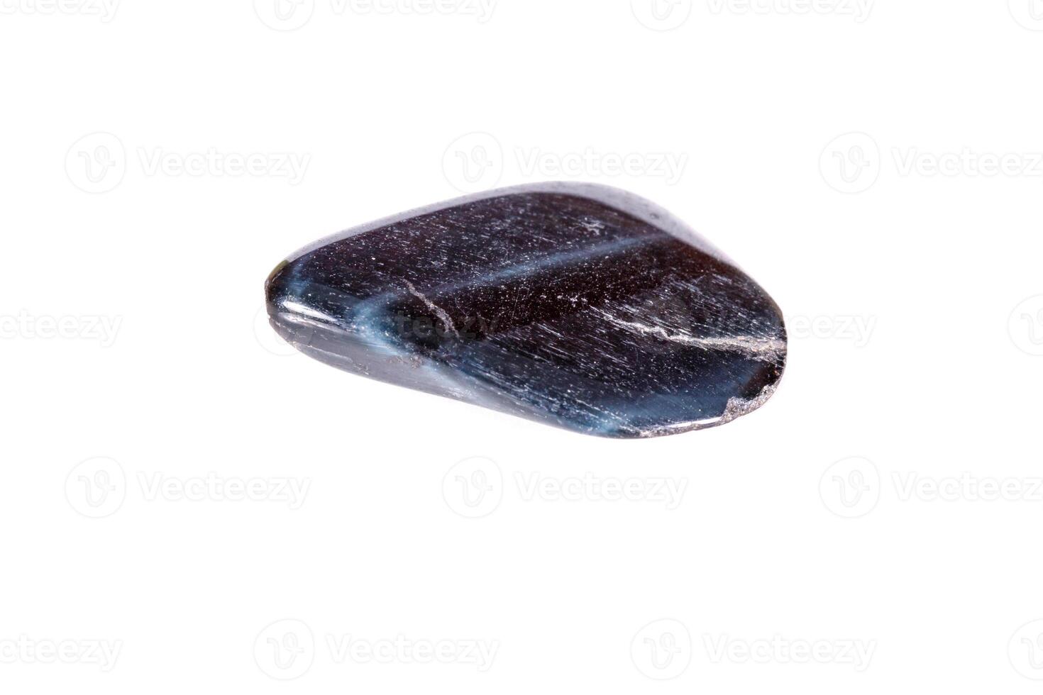 Macro mineral stone Falcon eye on a white background photo