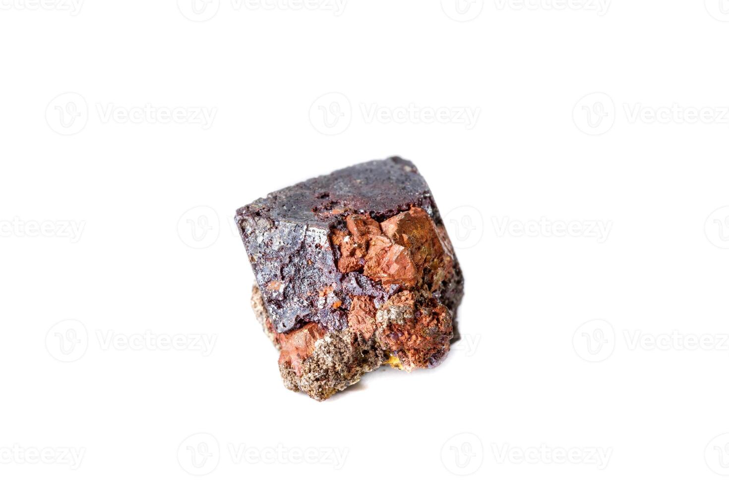 Macro cuprite mineral on white background photo