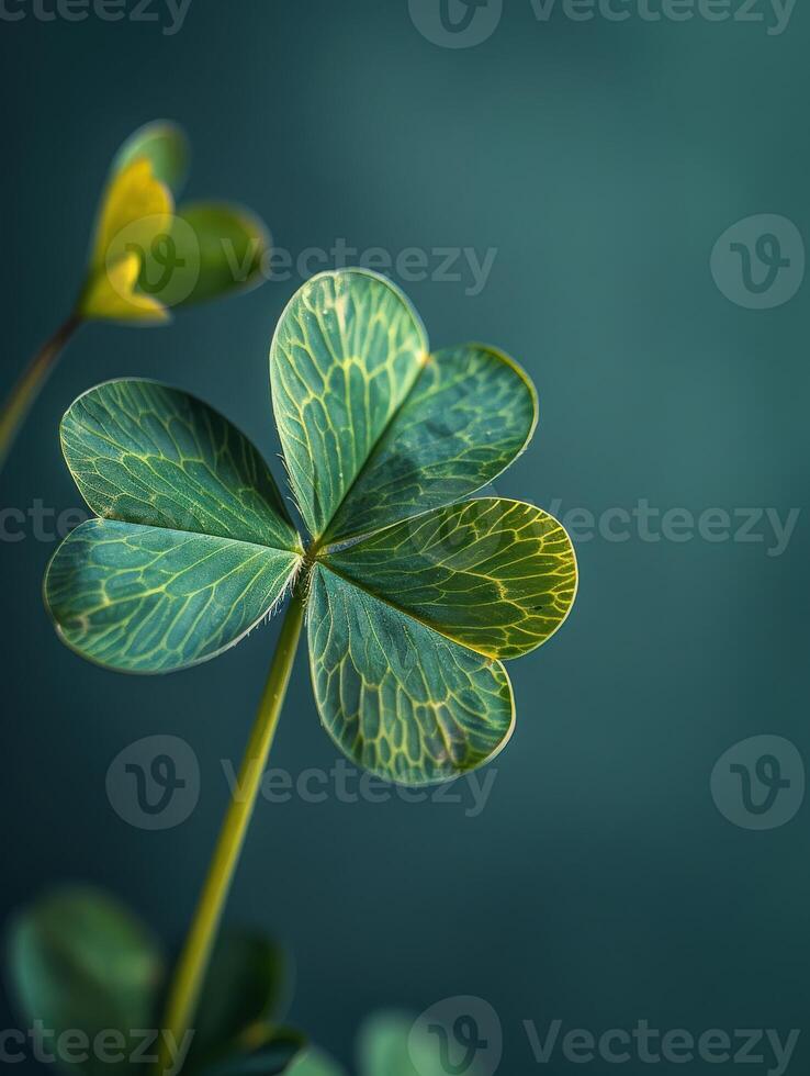 Green Shamrock Leaf Close-Up photo