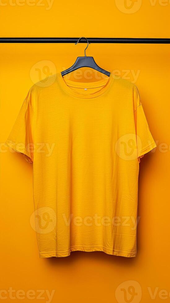Yellow T-Shirt On Hanger photo
